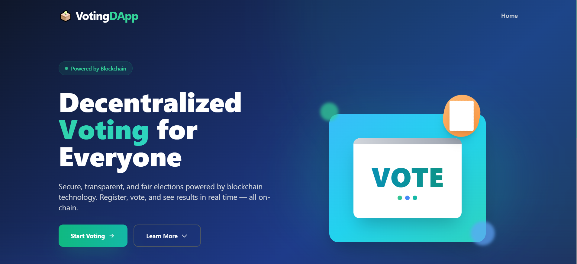 Blockchain Voting Decentralized Application
